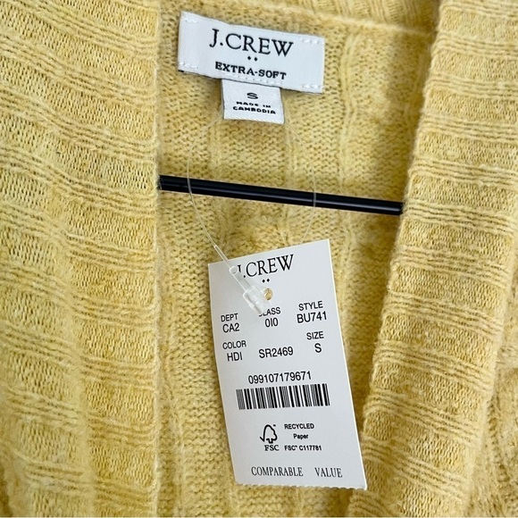 NWT J. Crew Factory Wool Mock Neck Sweater Extra Soft Yarn Yellow Small - Picture 5 of 7
